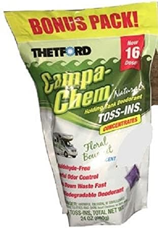 Thetford Campa-Chem Natural Toss-Ins RV Holding Tank Treatment - 16 Doses of Toss Ins