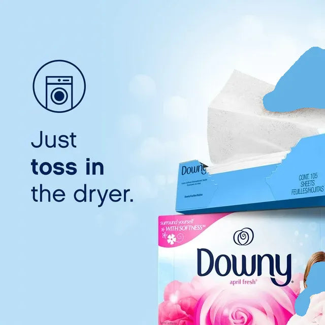 Downy April Fresh Fabric Softener Dryer Sheets, 34 Count