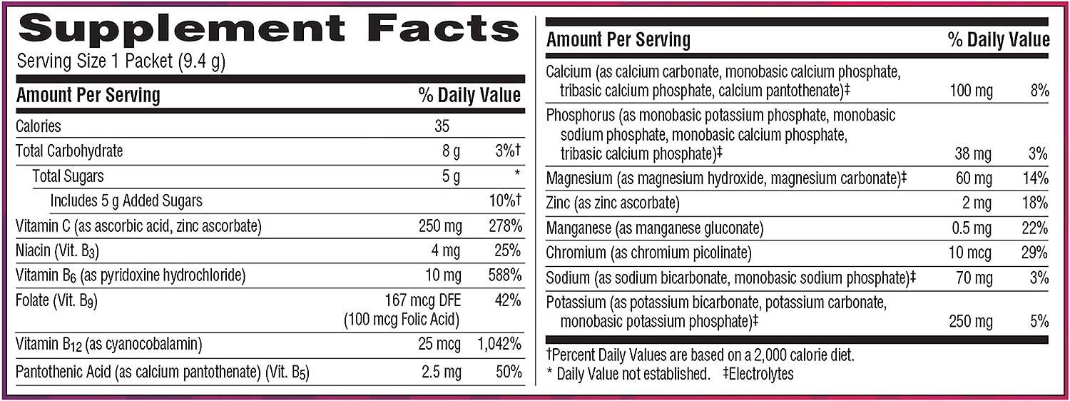 Emergen-C Kidz 250mg Kids Vitamin C Powder, Caffeine Free, Immune Support Drink Mix, Fruit Punch Flavor - 30 Count/1 Month Supply