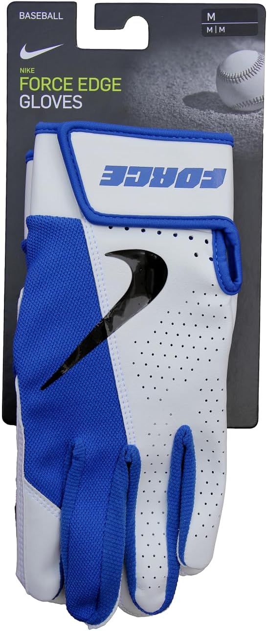 Nike Force Edge Men's Baseball Gloves - Blue/White - Medium