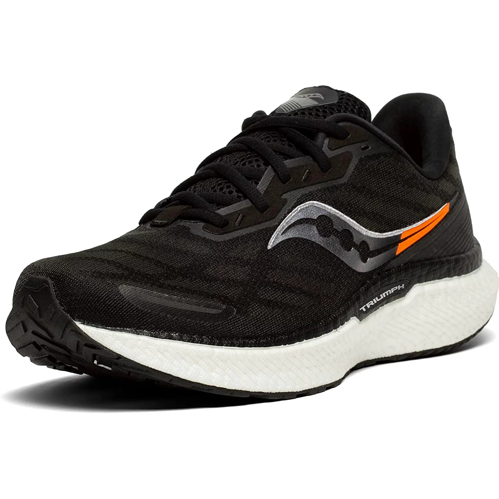 Mens Saucony Triump 19 Running Shoe Black/White 11.5