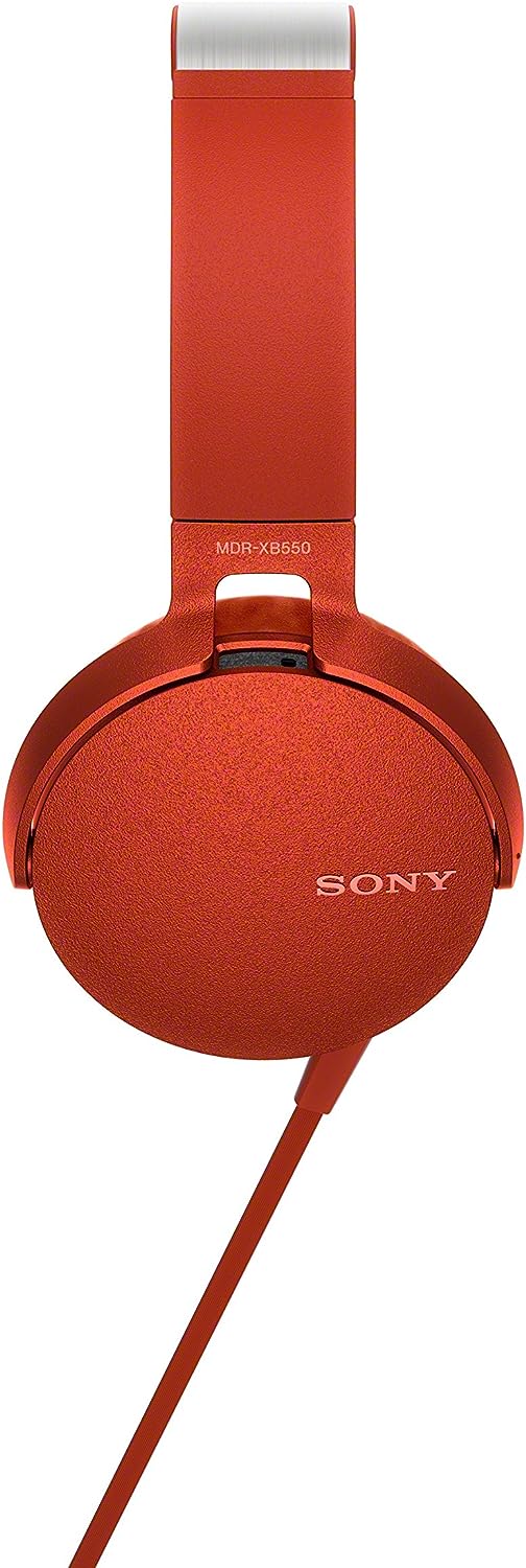 Sony XB550AP Extra Bass On-Ear Headset/Headphones with mic for phone call, Red