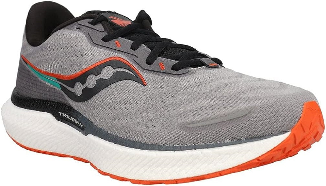 Mens Saucony Triumph 19 Running Shoe Alloy/Fire, 10