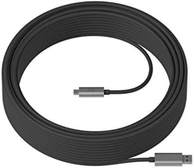 LOGITECH VC Logitech Strong USB Cable - 82.02 ft USB Data Transfer Cable for Tap, Video Conferencing Camera, Power Supply, PTZ Camera - USB Type A Male USB - USB Type C Male USB (939-001802)…