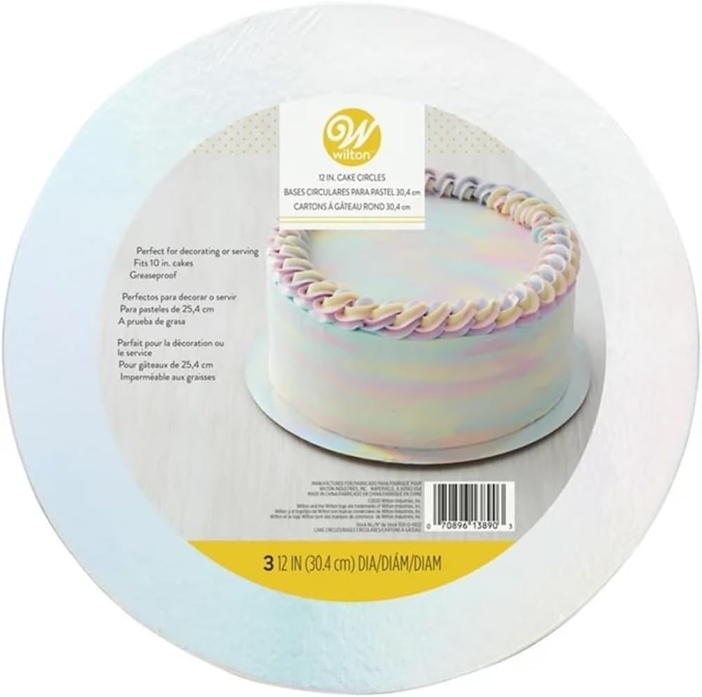 Wilton 12-Inch Iridescent Round Cake Boards, 9 Count