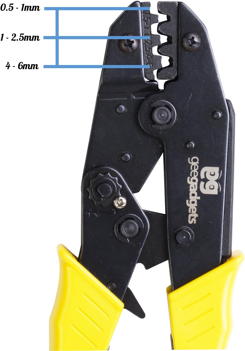 Gee Gadgets Wire Crimper Ratcheting Tool - Comfort Grip Professional Insulated Wire Terminals Connectors Ratcheting Adjustable Crimping Plier