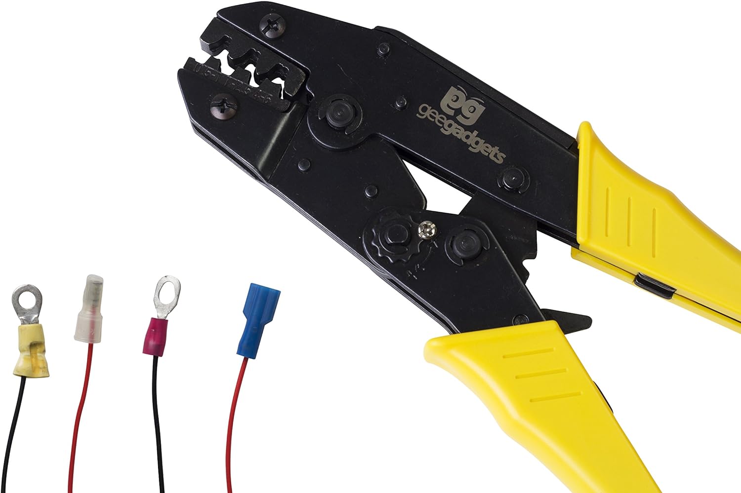 Gee Gadgets Wire Crimper Ratcheting Tool - Comfort Grip Professional Insulated Wire Terminals Connectors Ratcheting Adjustable Crimping Plier