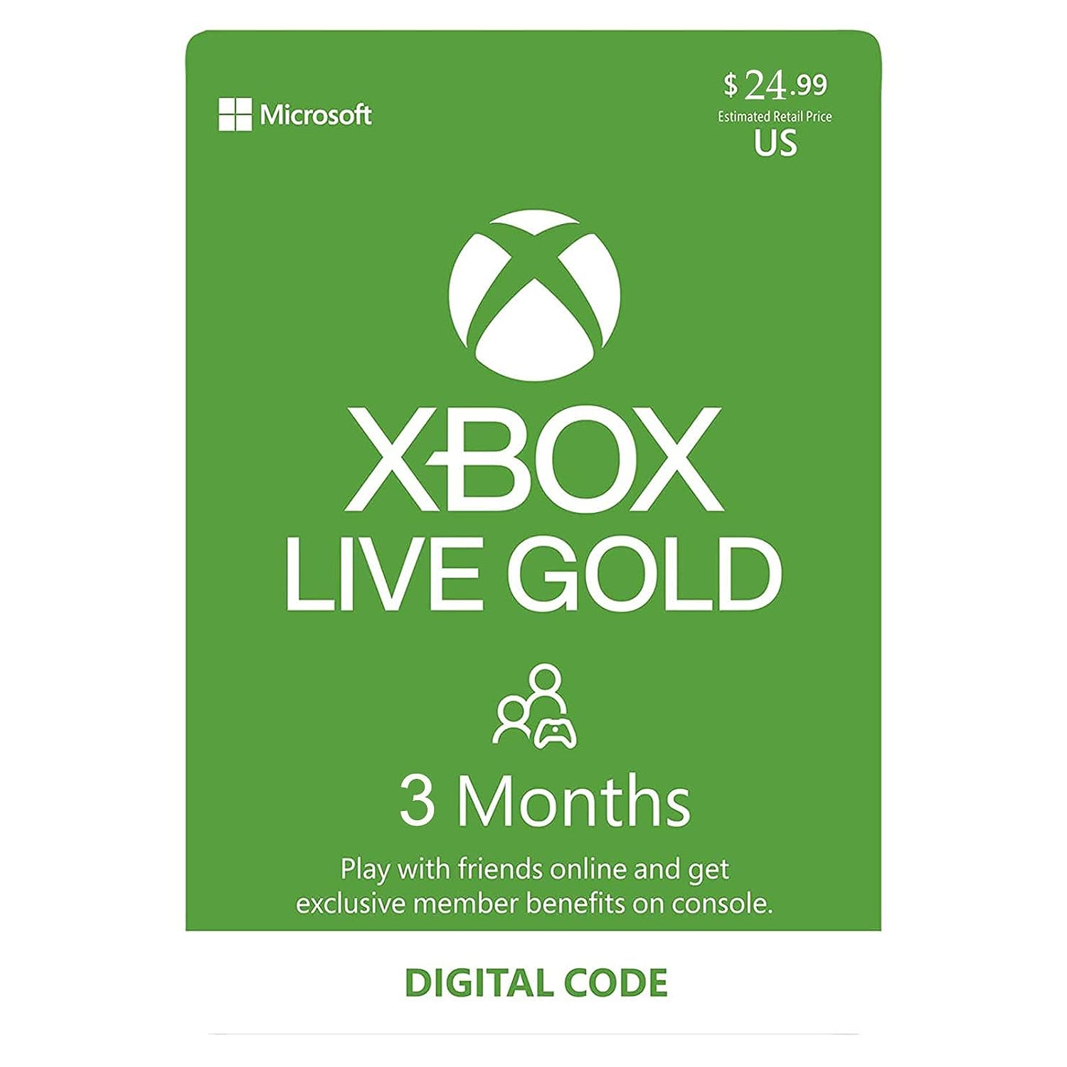 3 Months Xbox Live Gold Membership Card, Xbox Live Gold Digital Code