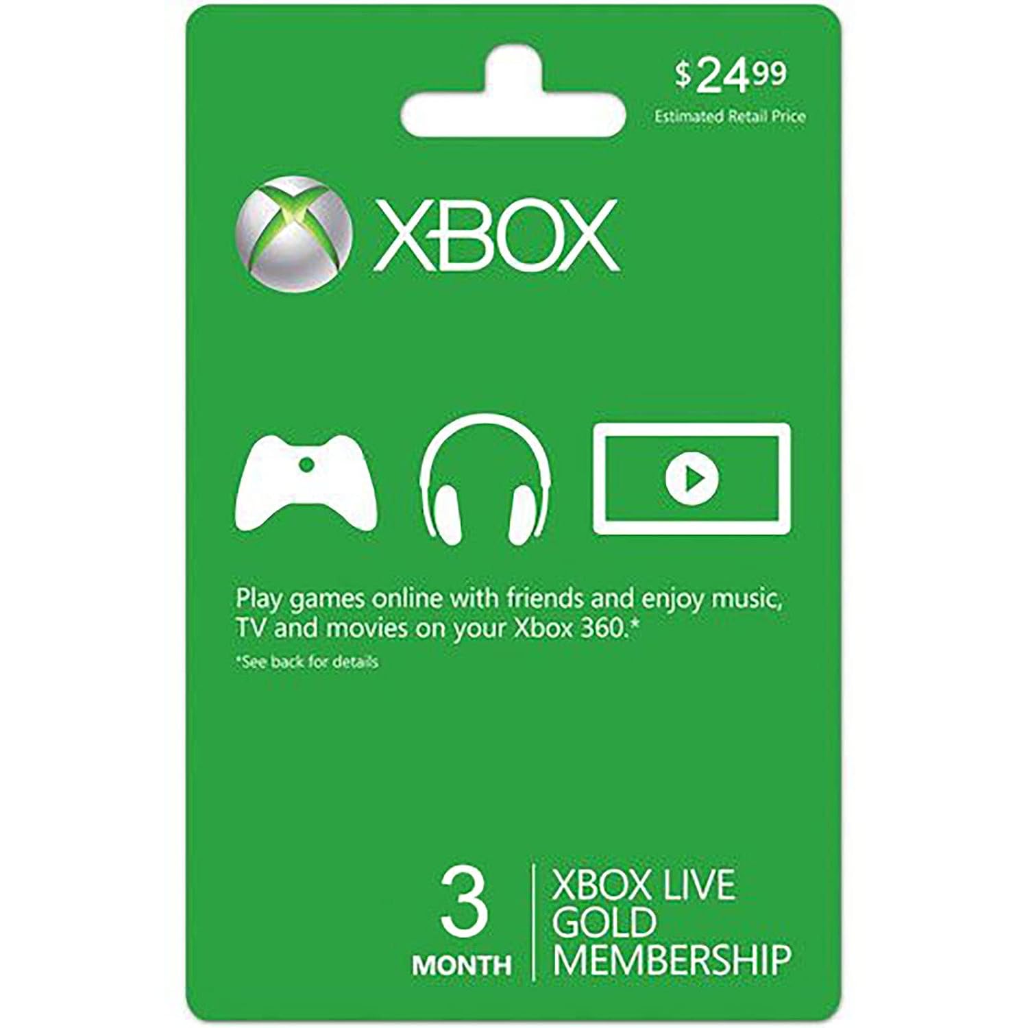 3 Months Xbox Live Gold Membership Card, Xbox Live Gold Digital Code