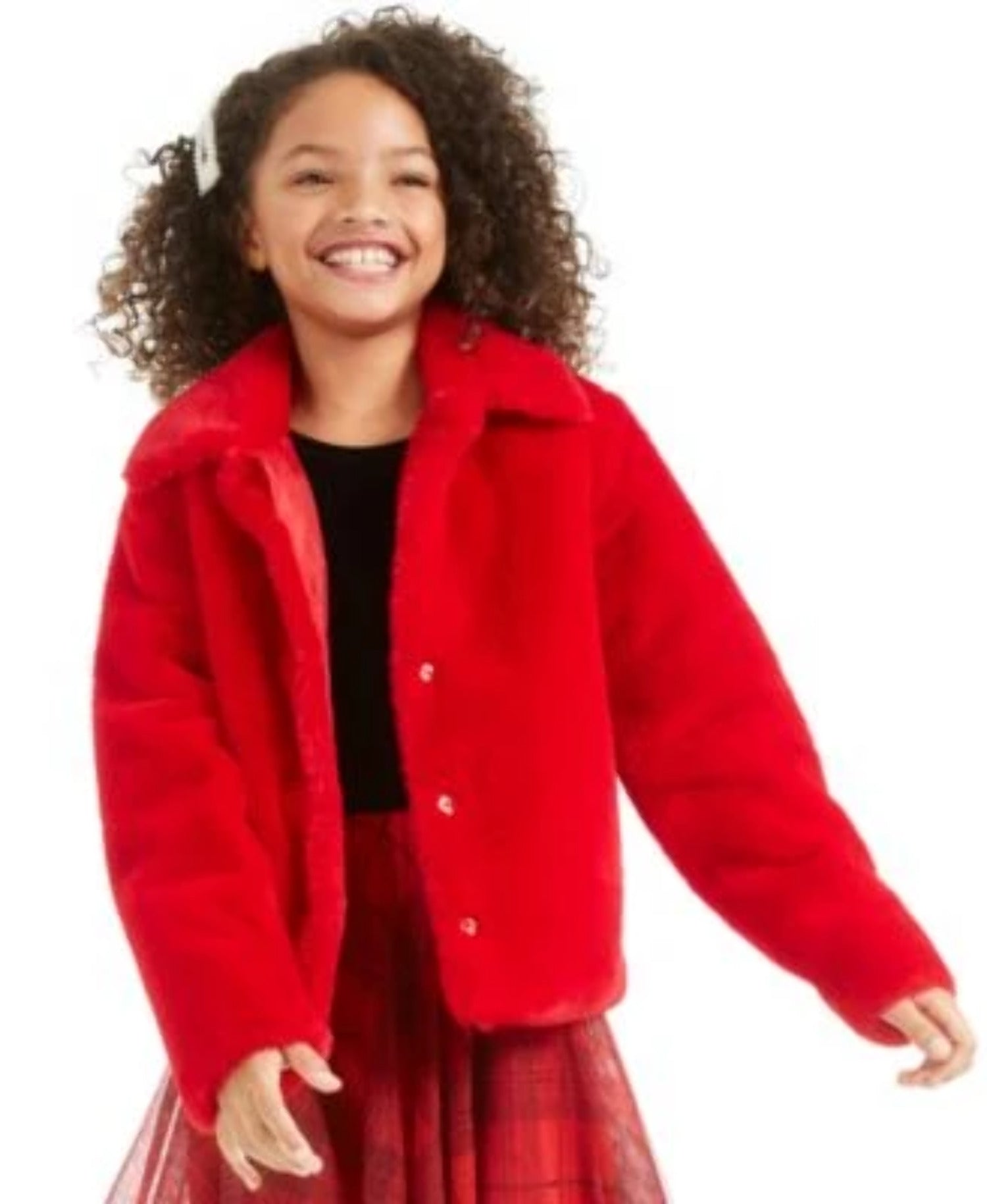 Big Girls Cony Faux Fur Jacket LRG