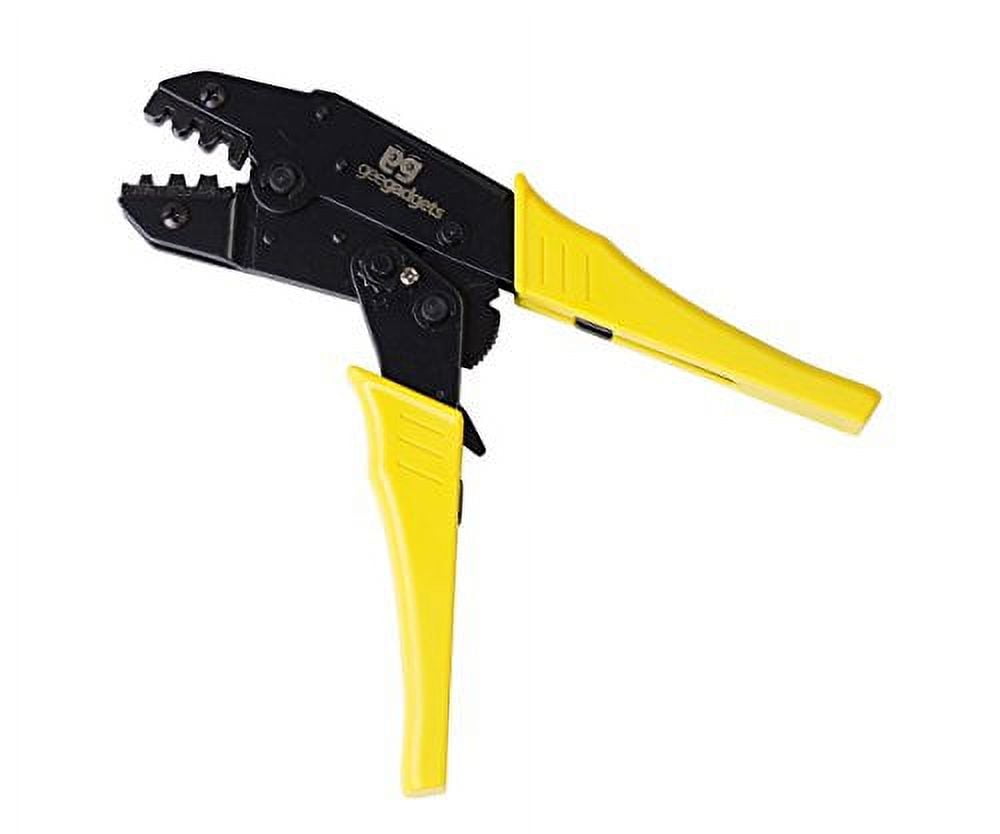 Gee Gadgets Wire Crimper Ratcheting Tool - Comfort Grip Professional Insulated Wire Terminals Connectors Ratcheting Adjustable Crimping Plier (Renewed)