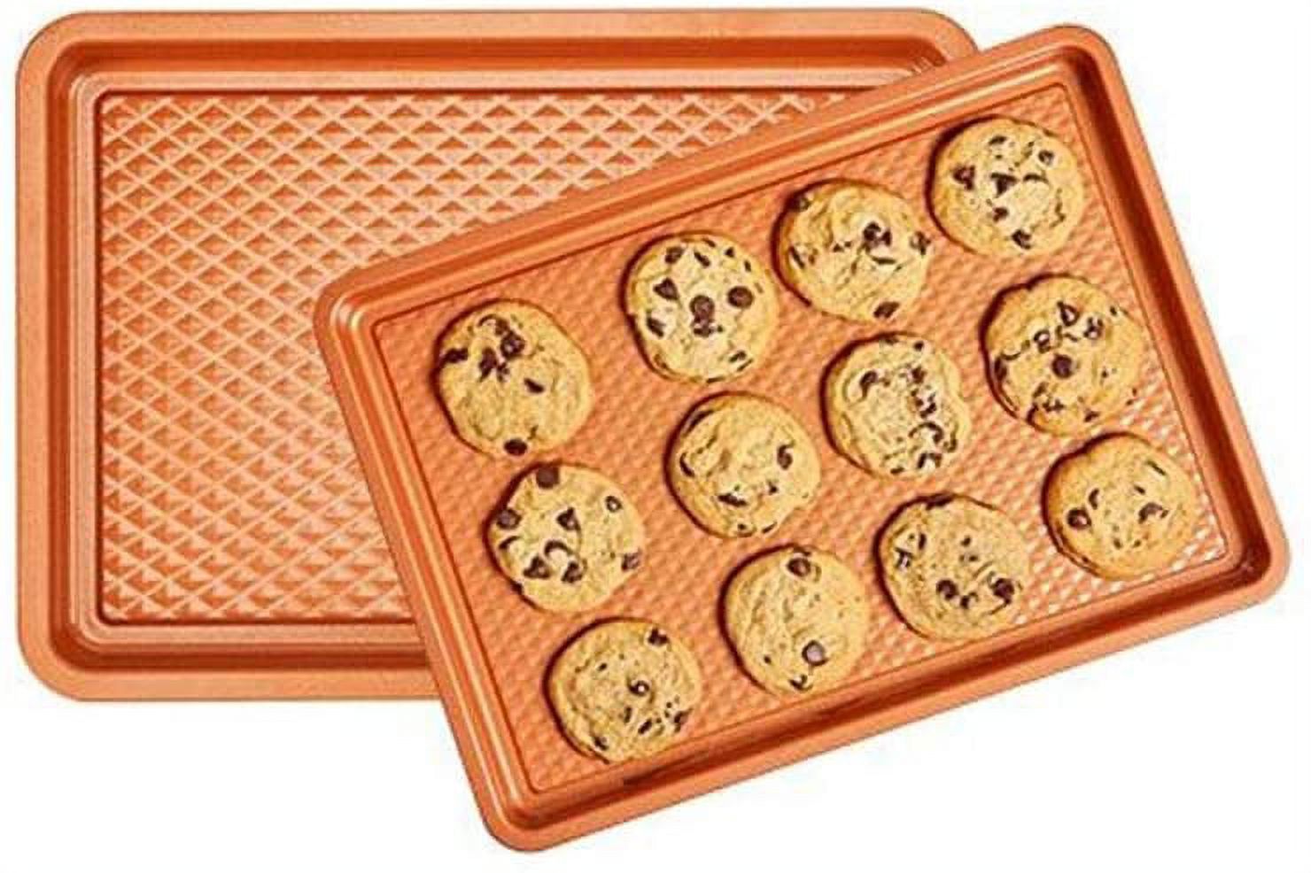 Copper Chef Diamond Bakeware 2 pk Baking Tray Set 9x13in & 10x15in