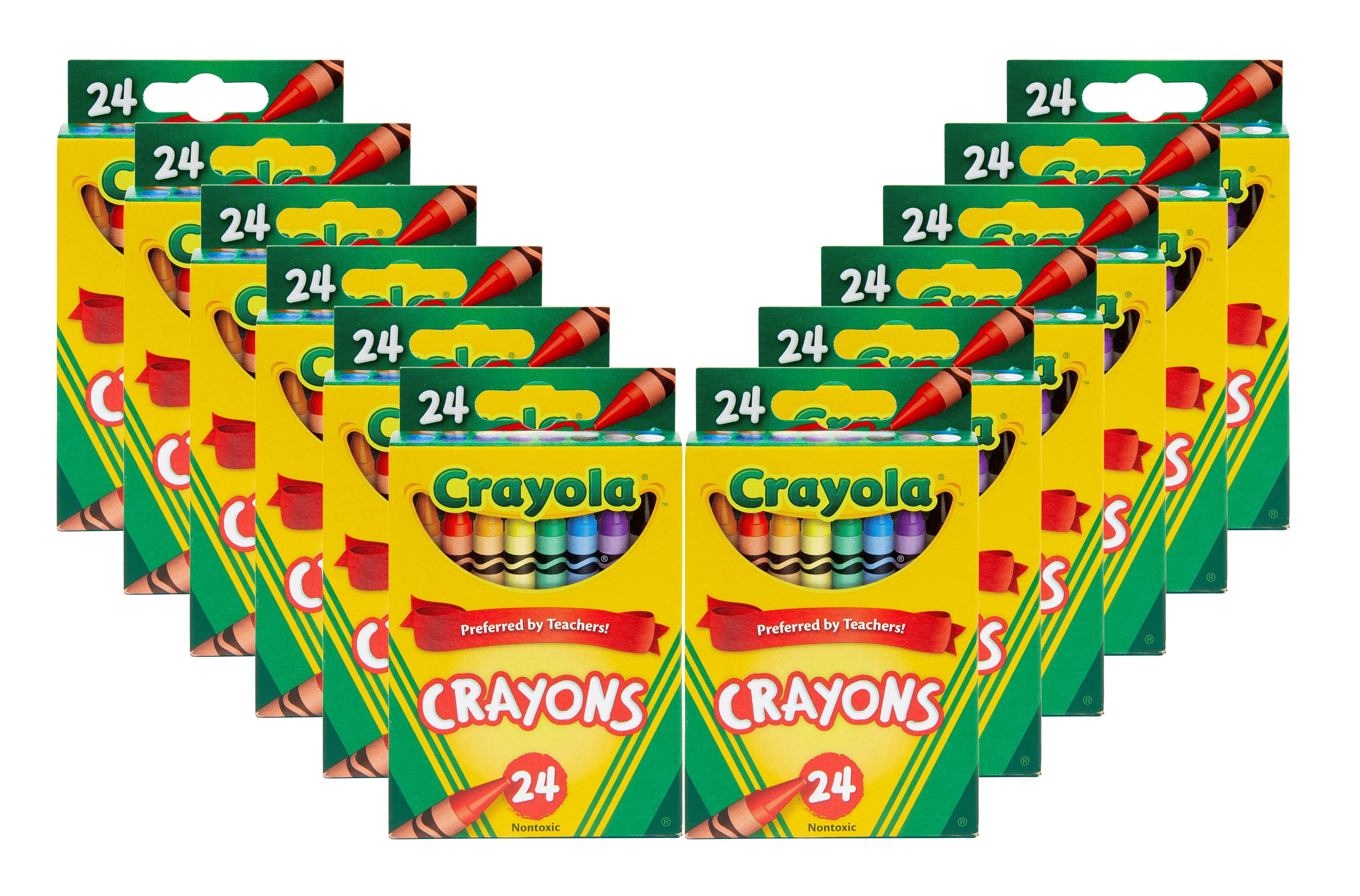 Crayola Crayons Bulk, 12 Crayon Packs with 24 Assorted Colors, 288 Pcs, Beginner Child