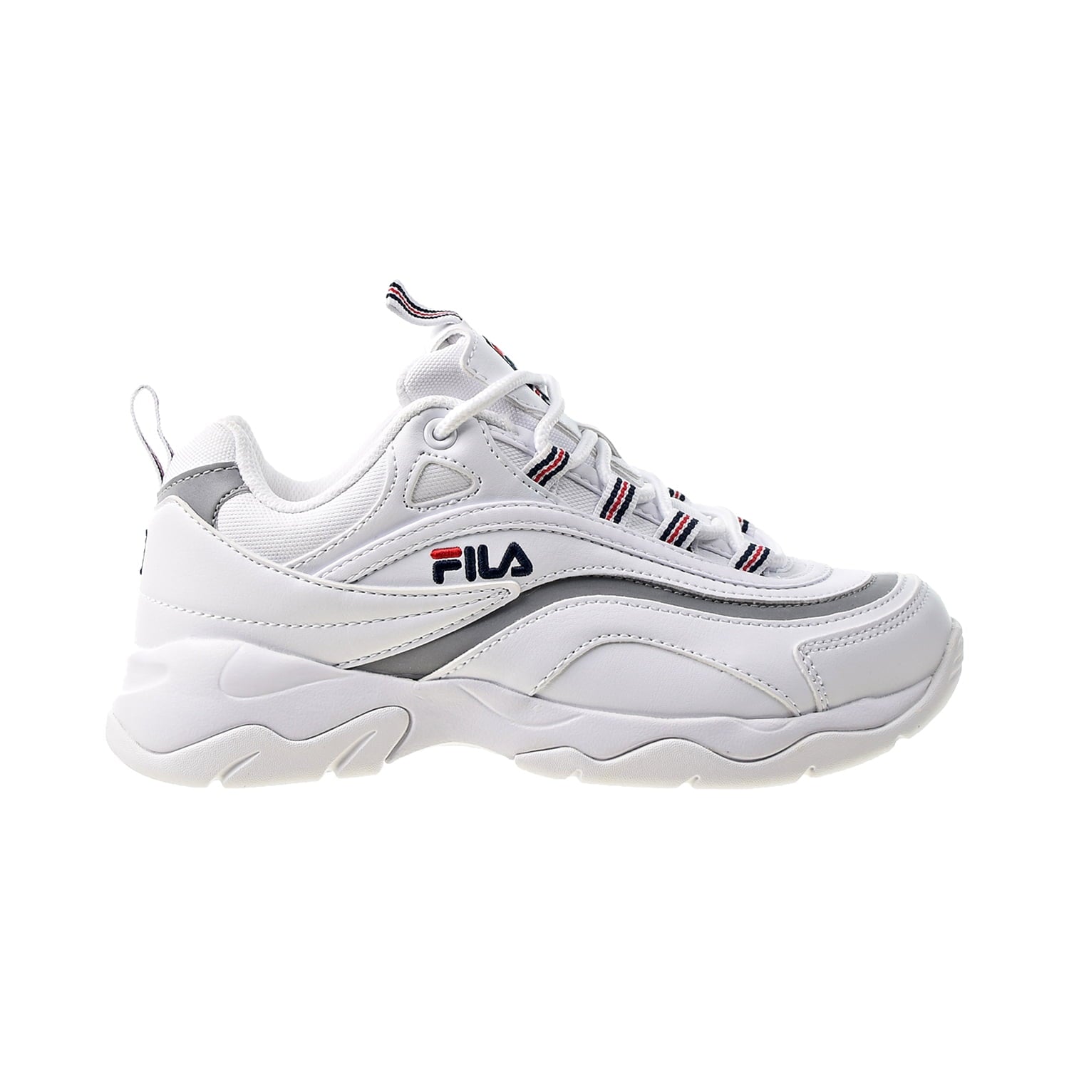 Fila Womens Fila Ray Faux Leather Comfort Insoles Trainers White 9 Medium (B,M)