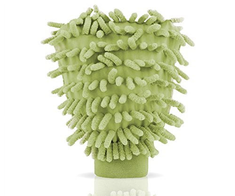 Gee Gadgets Car Wash Sponge Mitt Chenille Microfiber – Absorbent and Scratch-Free Wash – One Pack – Green