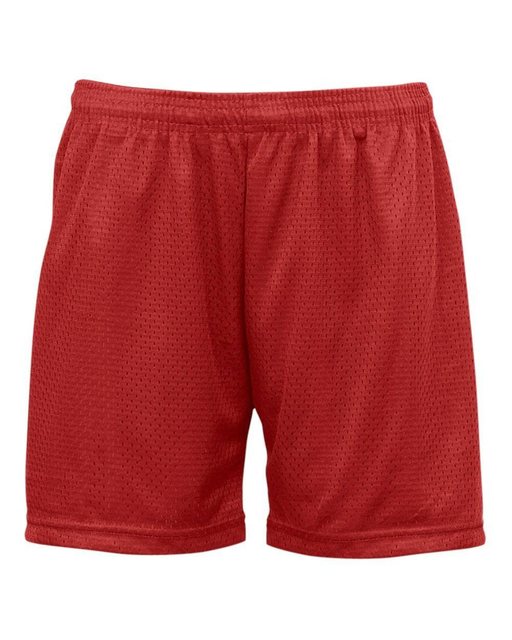 Badger Ladies Mesh/Tricot 5  Inch Short, Red Small