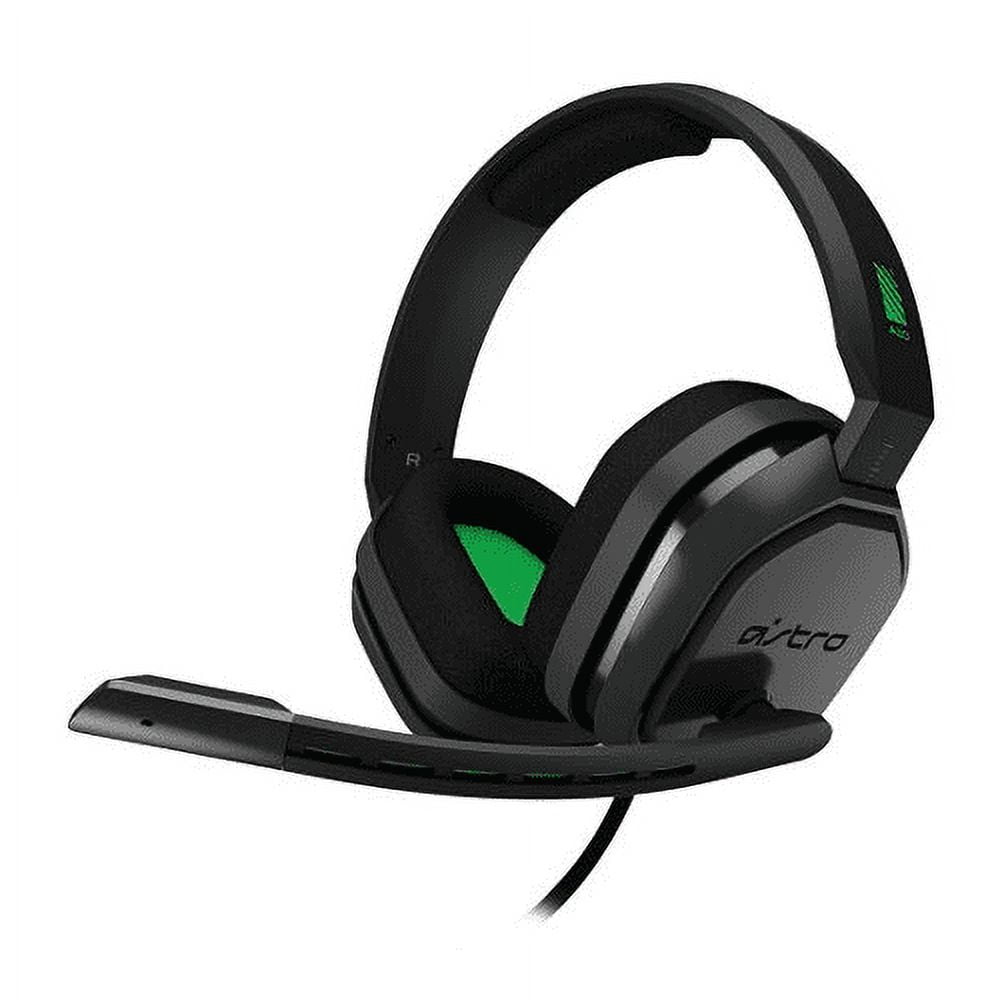 Used Grade A Logitech Astro A10 Wired Gaming Headset for Xbox One & PC w/Boom Microphone & 3.5mm Plug (Gray/Green)