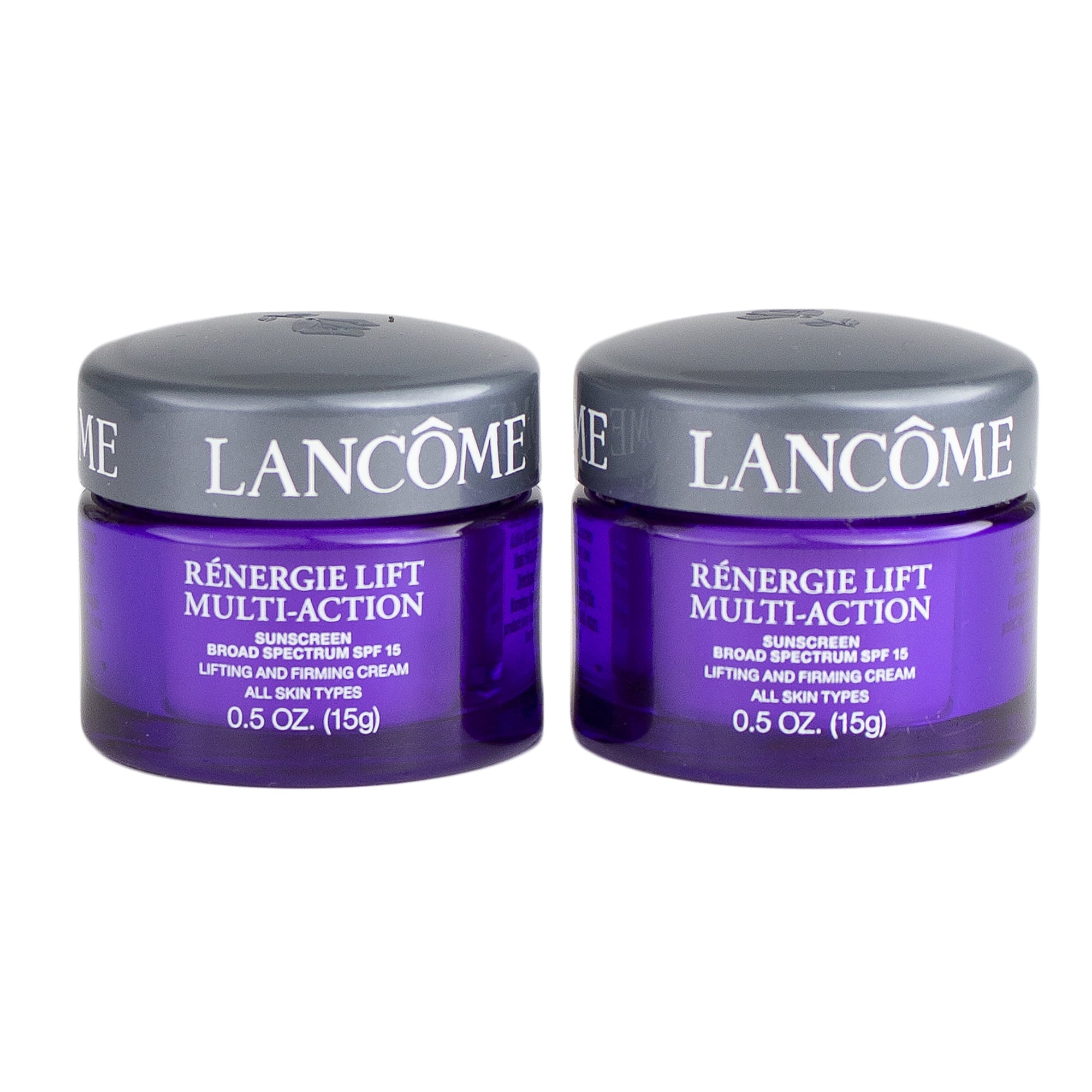 Lancome Renergie Lift Multi-Action Lifting & Firming Cream Spf15, Travel Size 1oz/30g, Set of 2 (0.5oz/15g each)