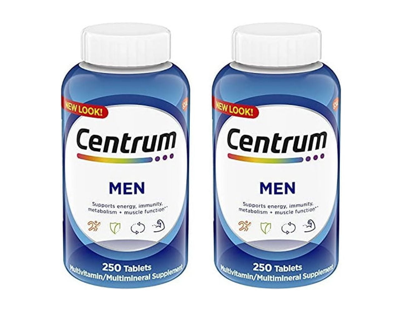 Centrum Multivitamin for Men, Multivitamin/Multimineral Supplement with Vitamin D3, B Vitamins and Antioxidants, Gluten Free, Non-GMO Ingredients - 250 Count, 2 pack