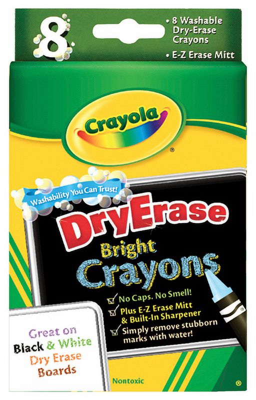 4PK-Crayola 8 Count Washable Dry Erase Crayons 8 Large Size Dry Erase Cray