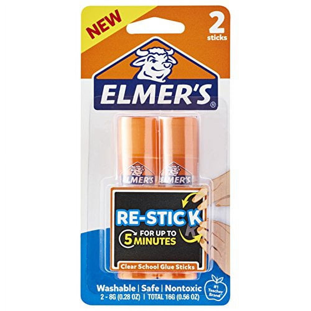 Elmer’s Re-Stick School Glue Sticks, 0.28-Ounces, 2 Count