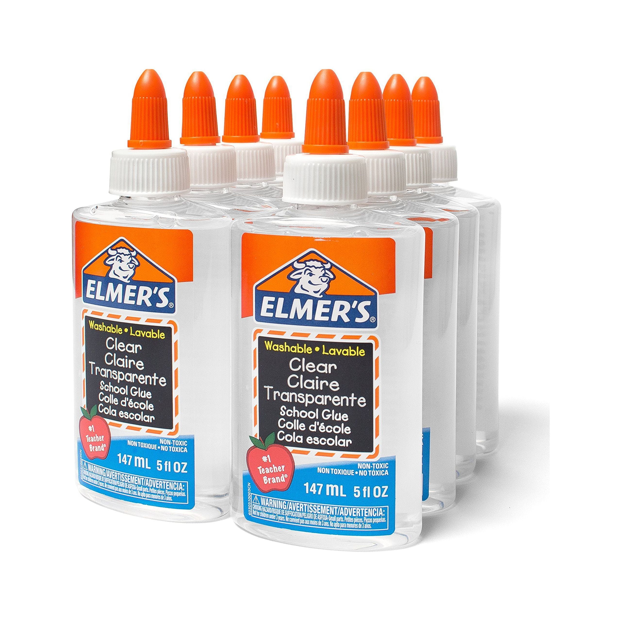 Elmer's Liquid School Glue, Clear, Washable, 5 Ounces, 8 Count - Great for Making Slime