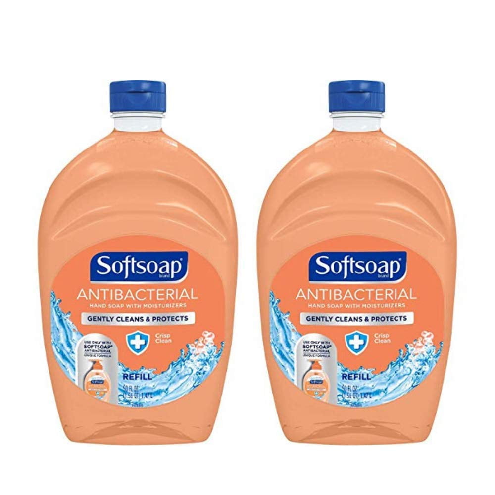 Softsoap Antibacterial Liquid Hand Soap Refill, Crisp Clean, 50 Oz. (Pack of 2)