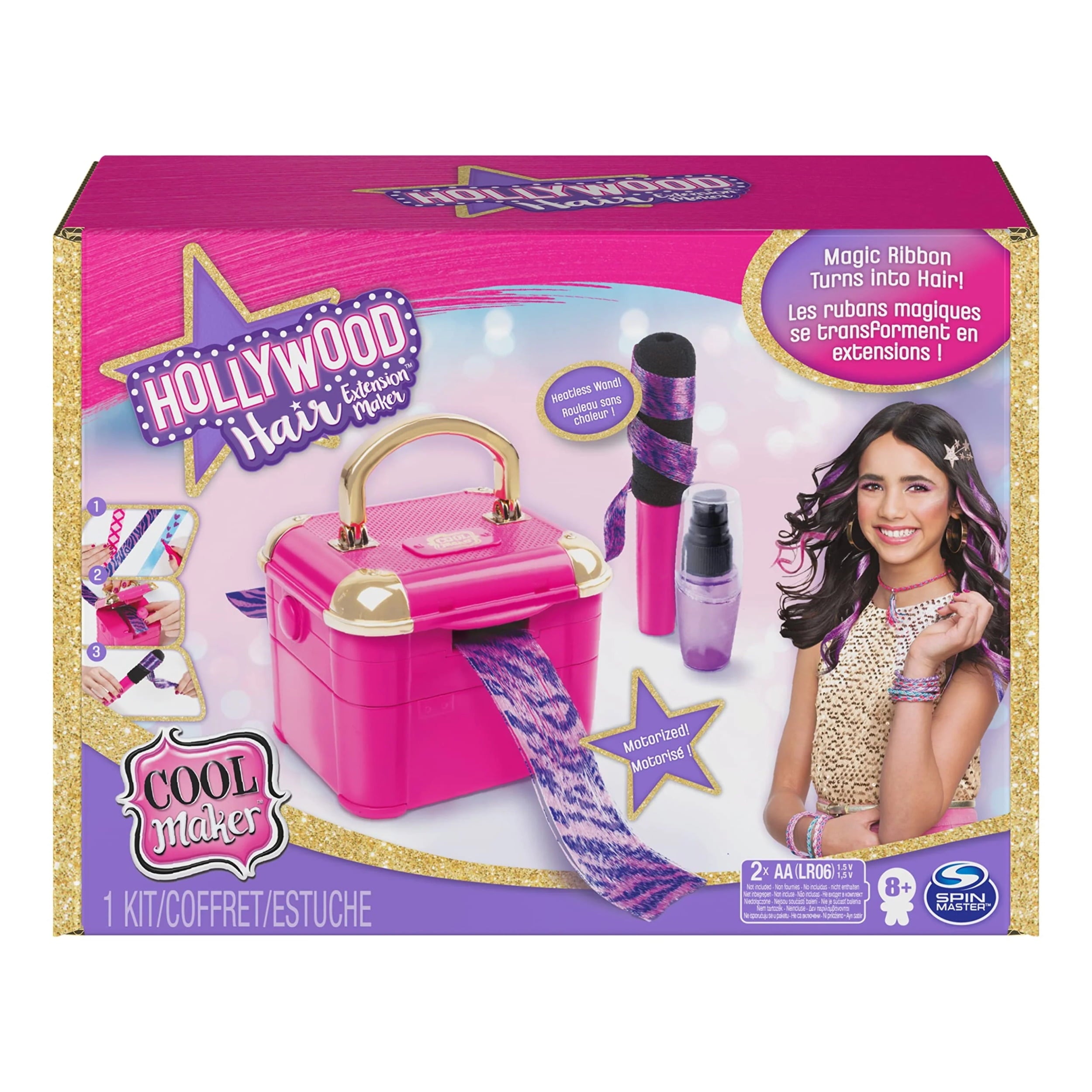 Cool Maker, Hollywood Hair Extension Maker for Girls with 6 Bonus Extensions (18 Total) and Accessories, Amazon Exclusive