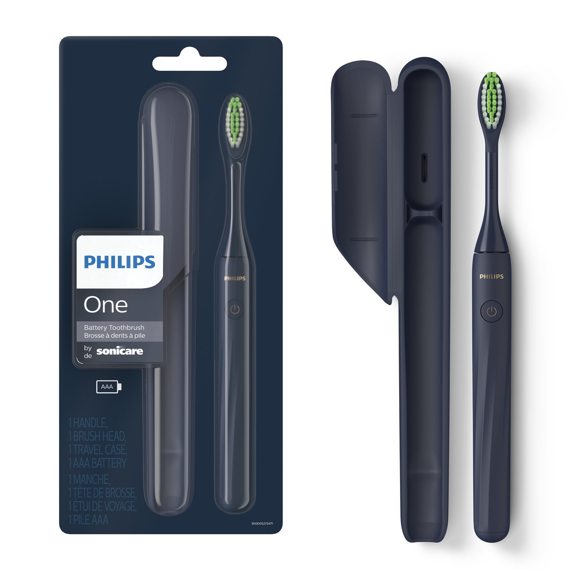 Philips One By Sonicare Battery Toothbrush, Midnight Blue, HY1100/04