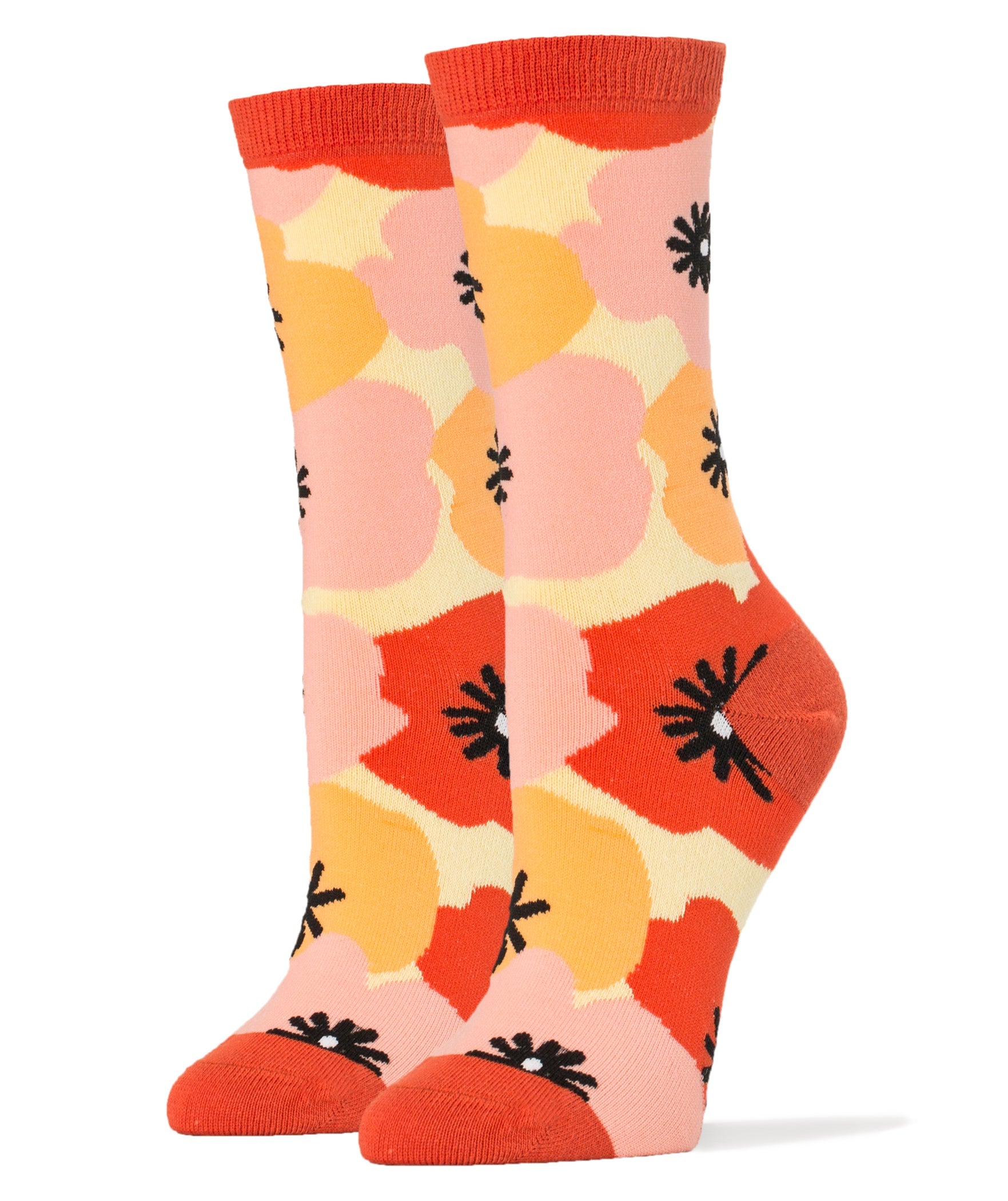 OoohYeah Womens Novelty Funny Crew Socks, Colorful Cotton Dress Socks, Flower Power