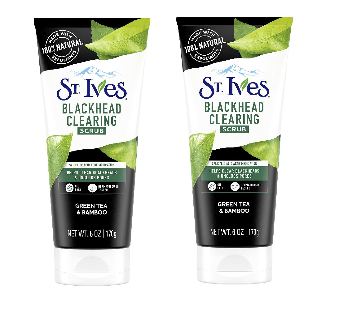 St Ives Blackhead Clearing Scrub, Net.Wt 6 oz (2) (Green Tea & Bamboo)