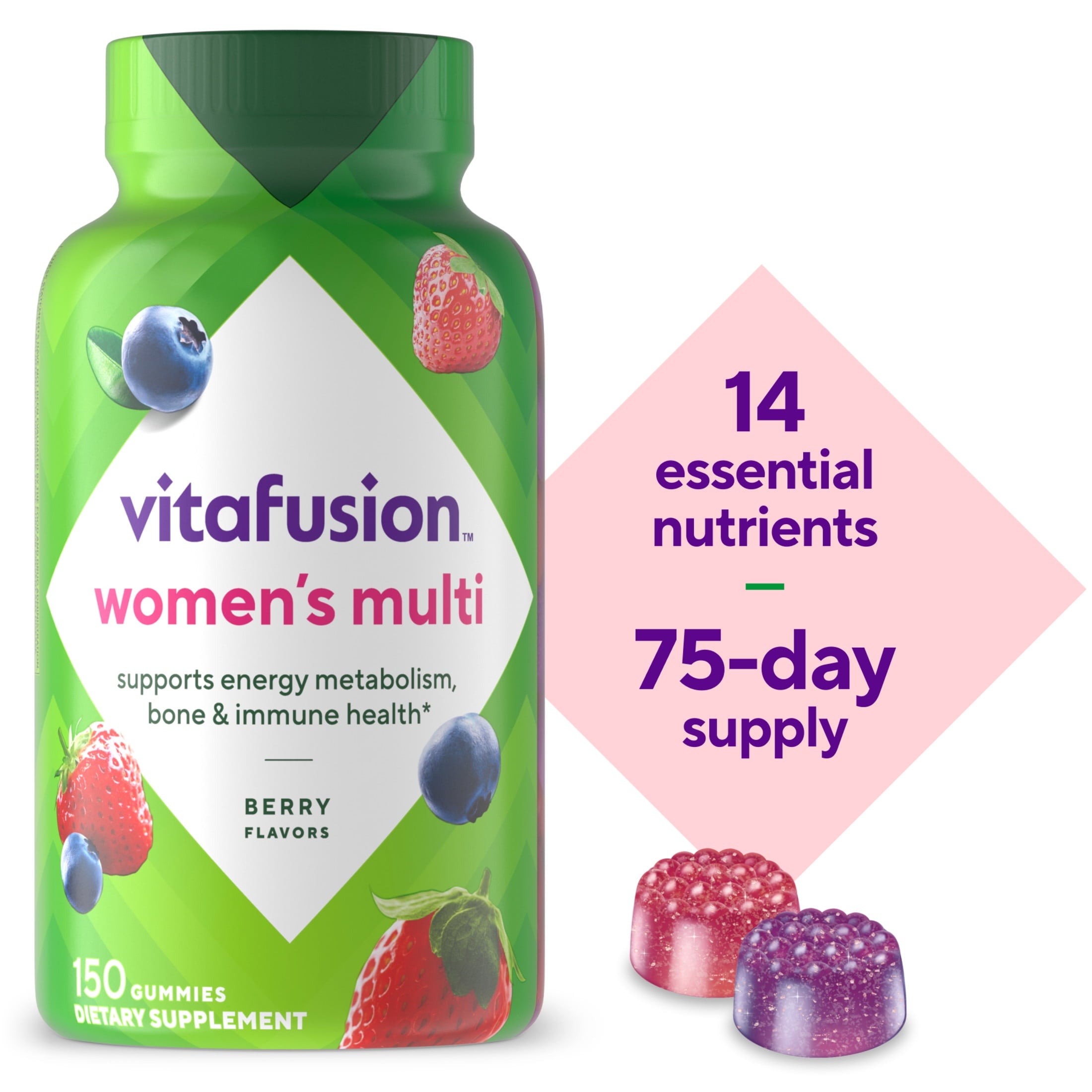 vitafusion Womens Multivitamin Gummies, Daily Vitamins for Women, Berry Flavored, 150 Count