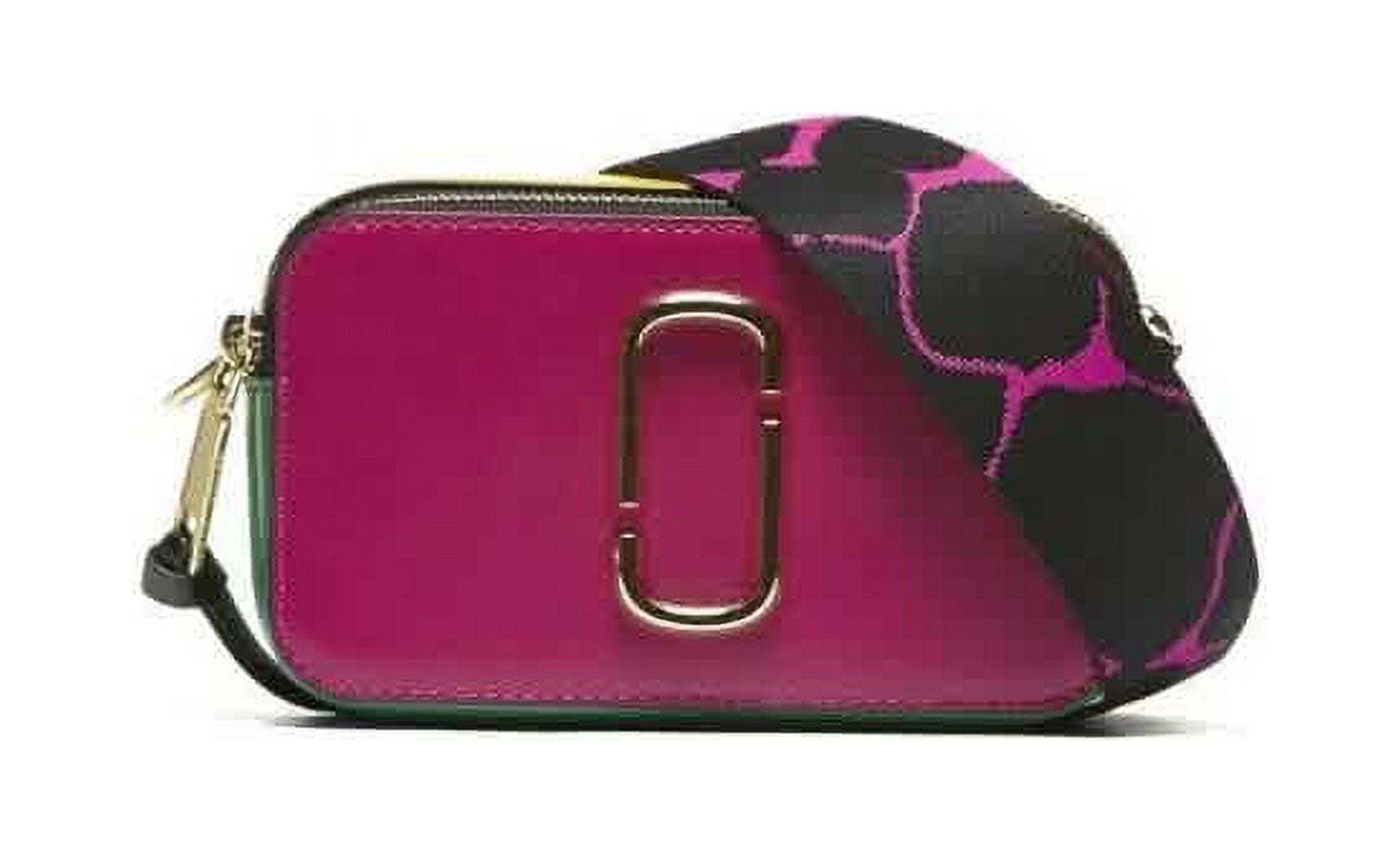 Marc Jacobs Snapshot Leather Shoulder Bag - Magenta Multi