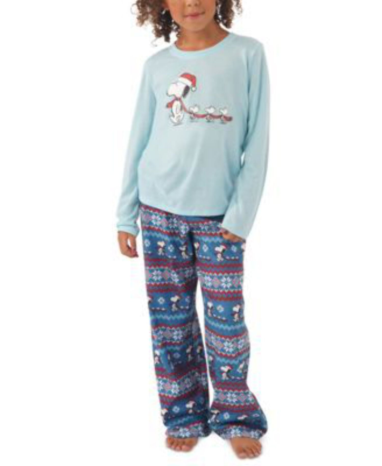 Munki Munki 2-Pc. Peanuts-Print Pajamas Blue Kids-4