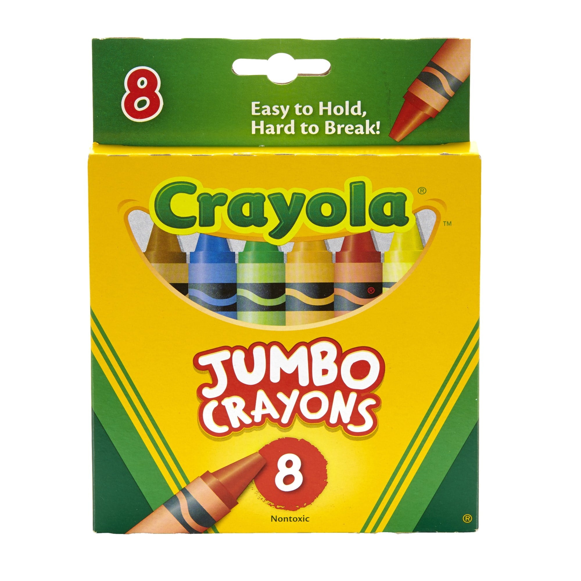 Crayola Jumbo Crayon Set, 8 Ct, Kindergarten School Supplies, Toddler Crayons, Preschool Supplies