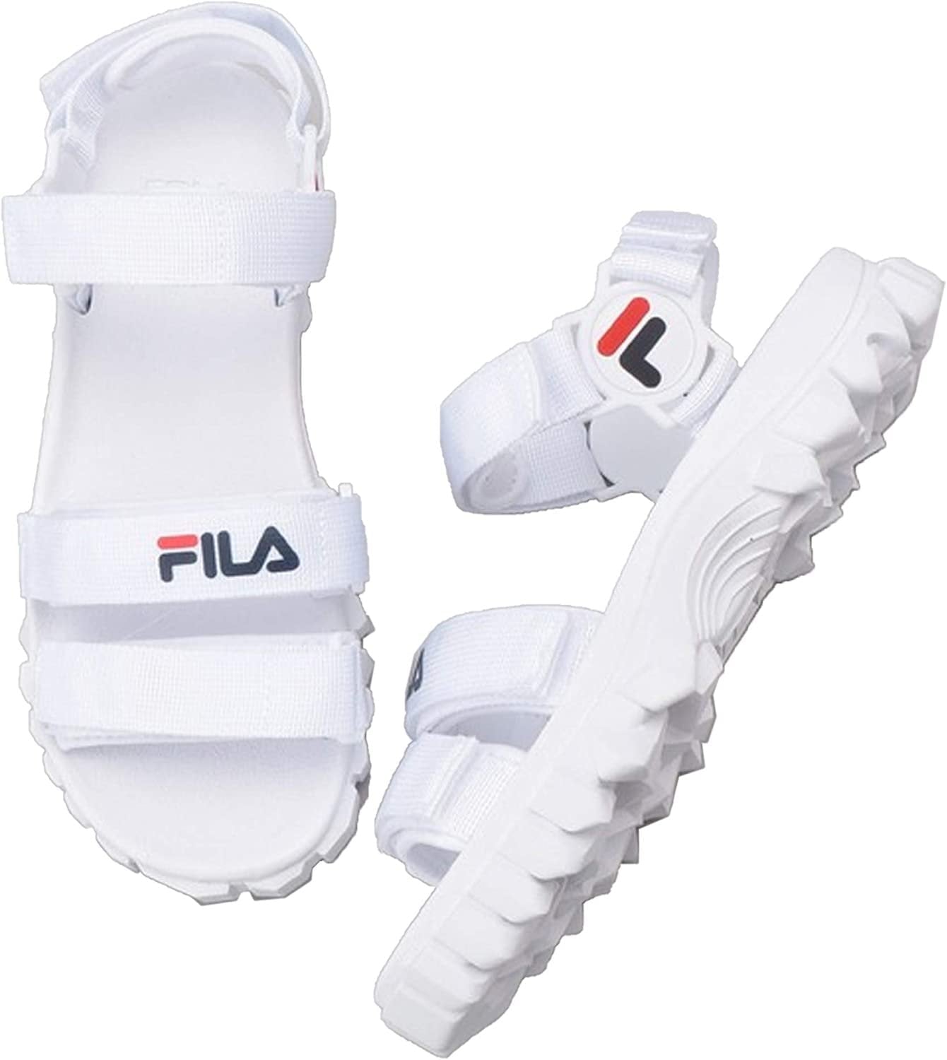 Fila Women's Yak Sandal Shoes White/Navy/Red 8