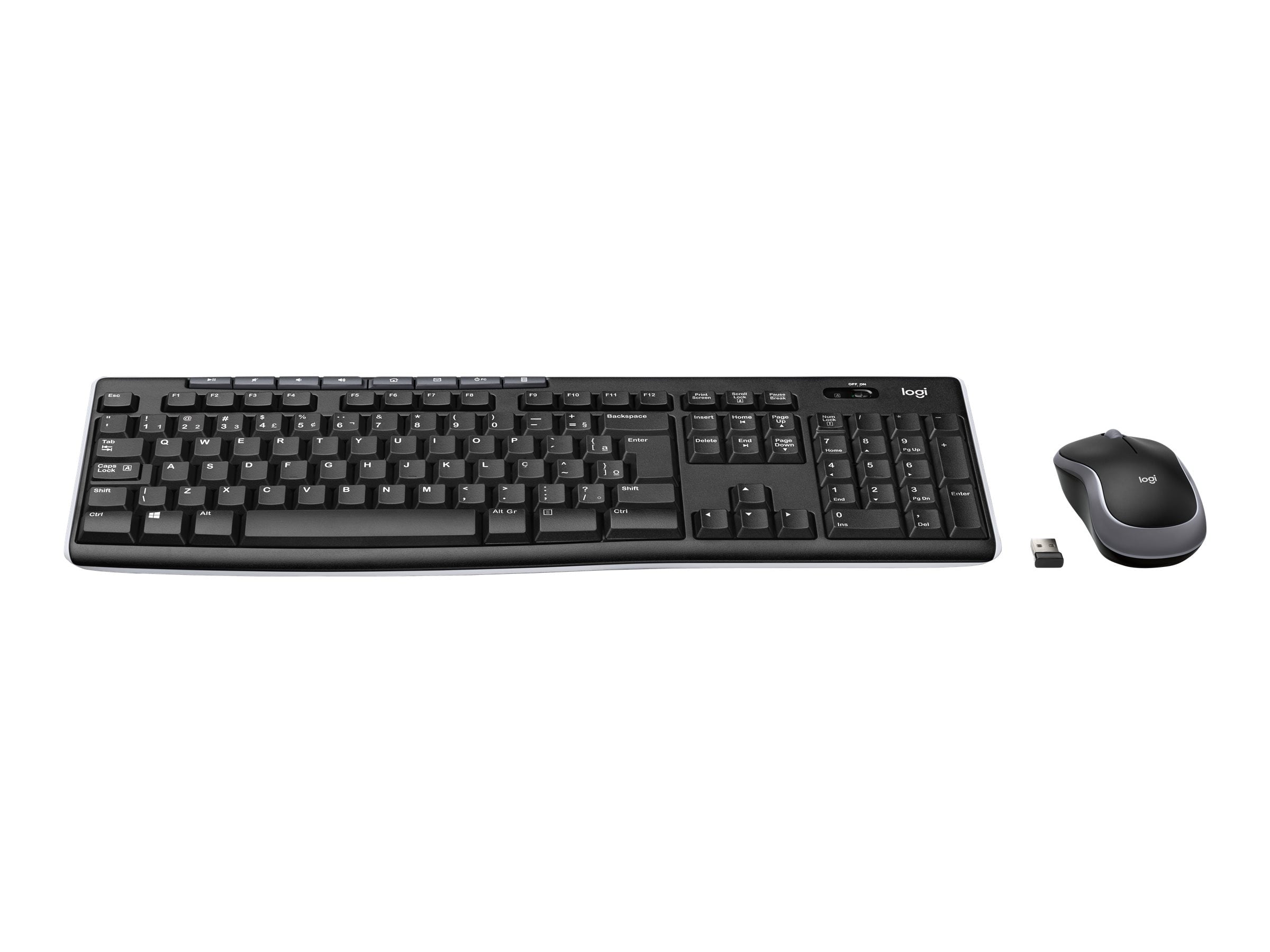 Logitech MK270 Wireless Keyboard And Mouse Combo For Windows, 2.4 GHz Wireless, Compact Mouse, 8 Multimedia And Shortcut Keys, For PC, Laptop - Black