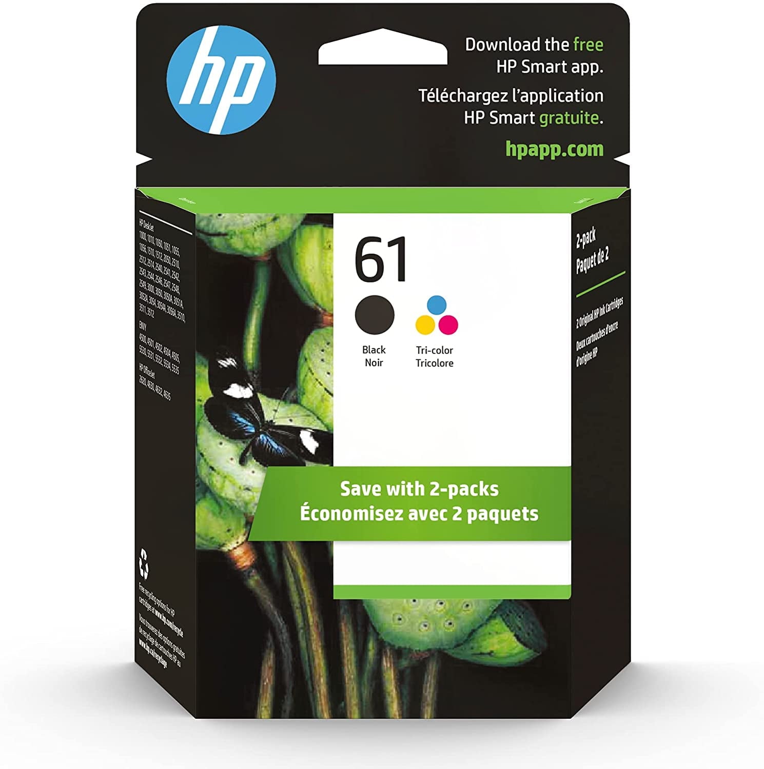 Original HP 61 Color and Black Combo, Standard Capacity