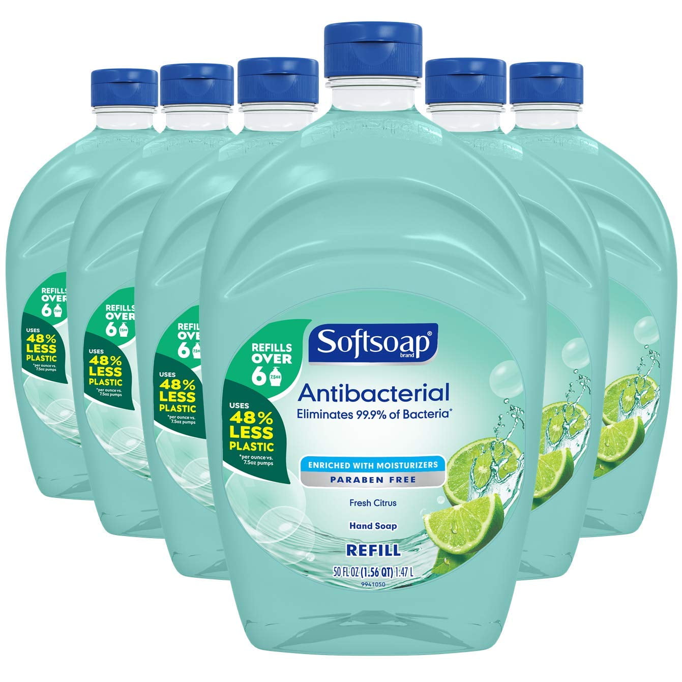 Softsoap - US05266A SOFTSOAP Antibacterial Liquid Hand Soap Refill, Fresh Citrus, 50 Ounce Bottle, Bathroom Soap, Bulk Soap, Moisturizing Antibacterial Hand Soap (Pack of 6)