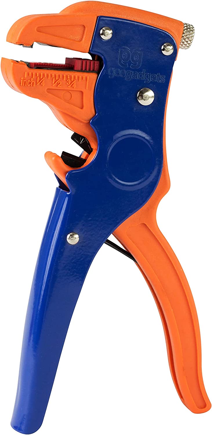 Self Adjusting Insulation Wire Stripper - Automatic Stripping Tool - Built in Wire Cutter, Pressure Adjustable, Length Stop - 0.25-2.5mm² Range - By Gee Gadgets
