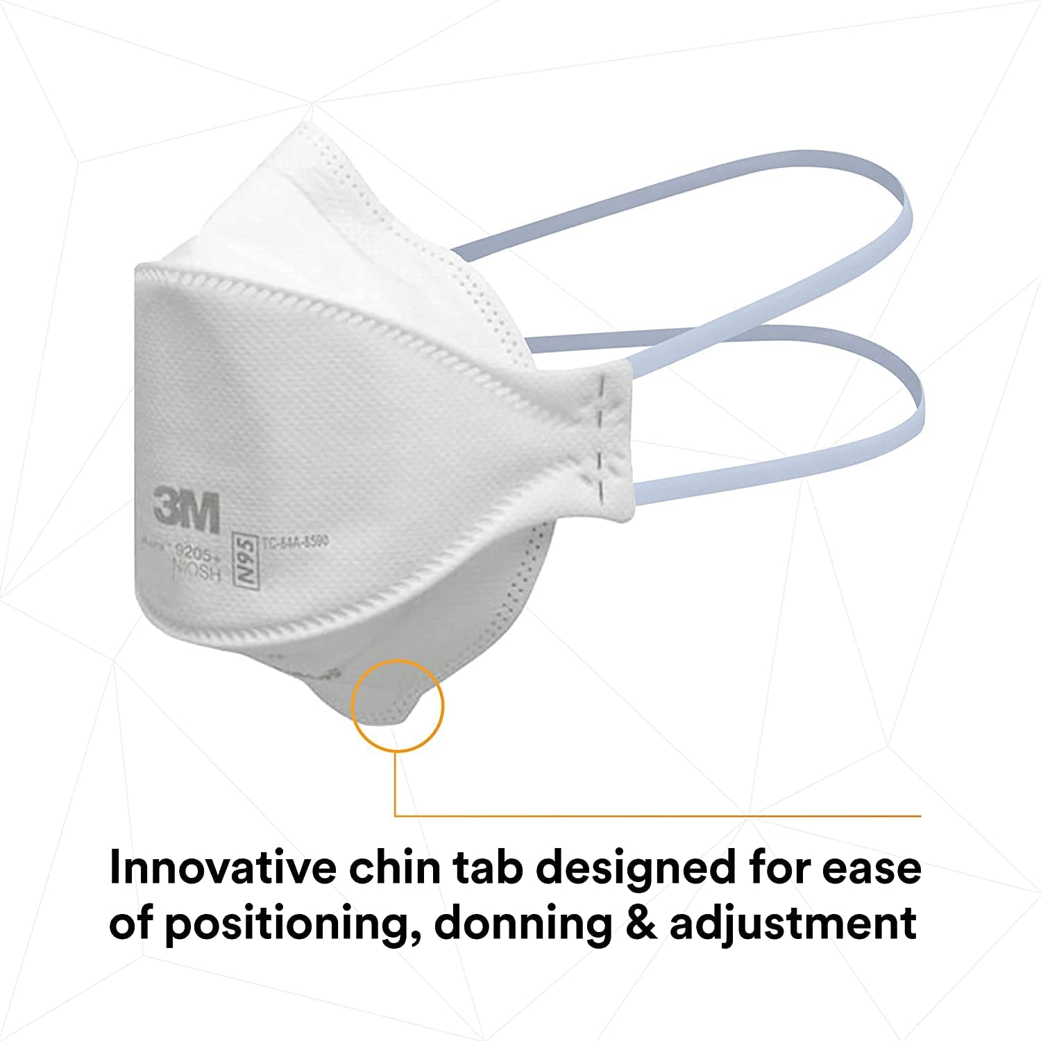 3M Aura Particulate Respirator 9205+, N95, Individually Wrapped, 3 Panel Flat Fold Design Allows for Facial Movements Pack of 20 Respirator