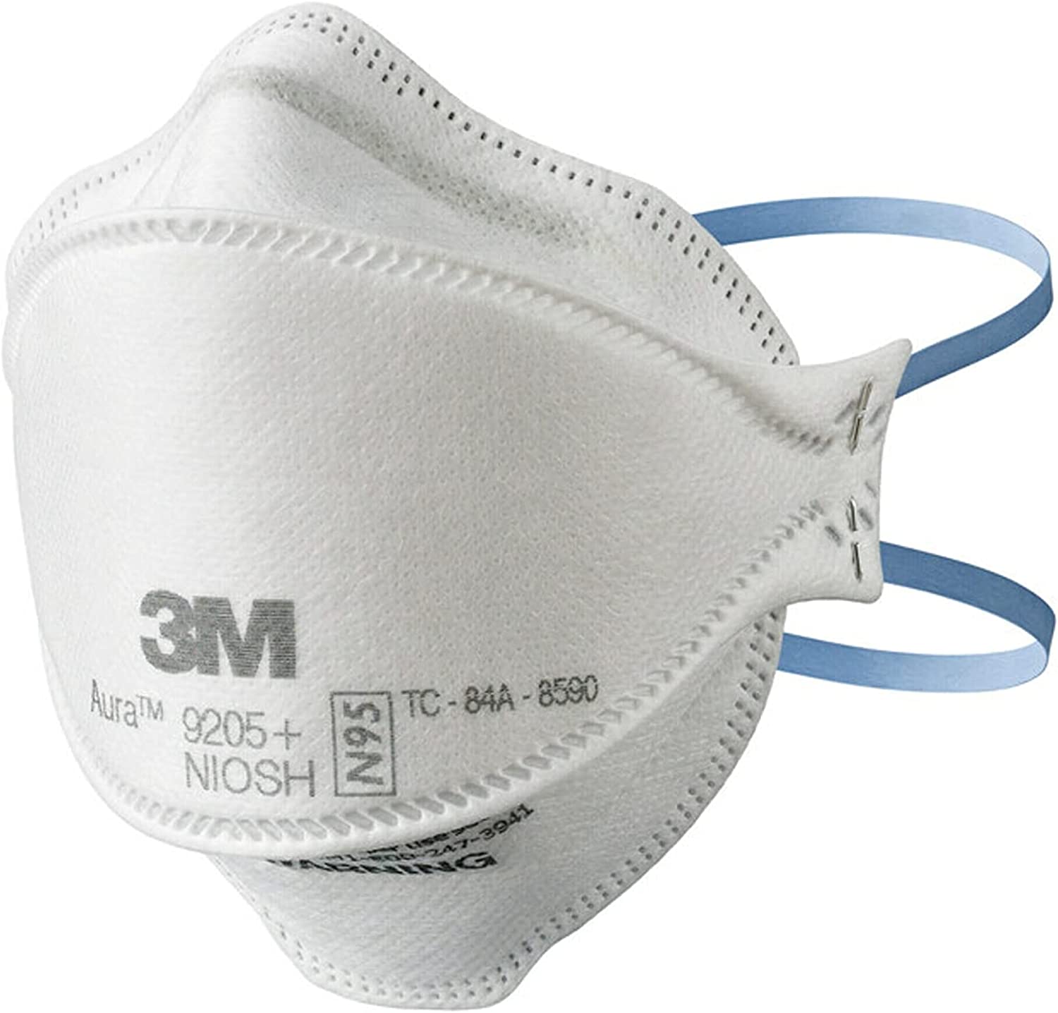 3M Aura Particulate Respirator 9205+ N95, Lightweight, Three Panel Designed Respirator Helps Provide Comfortable And Convenient Respiratory Protection, 20-Pack 3 pack