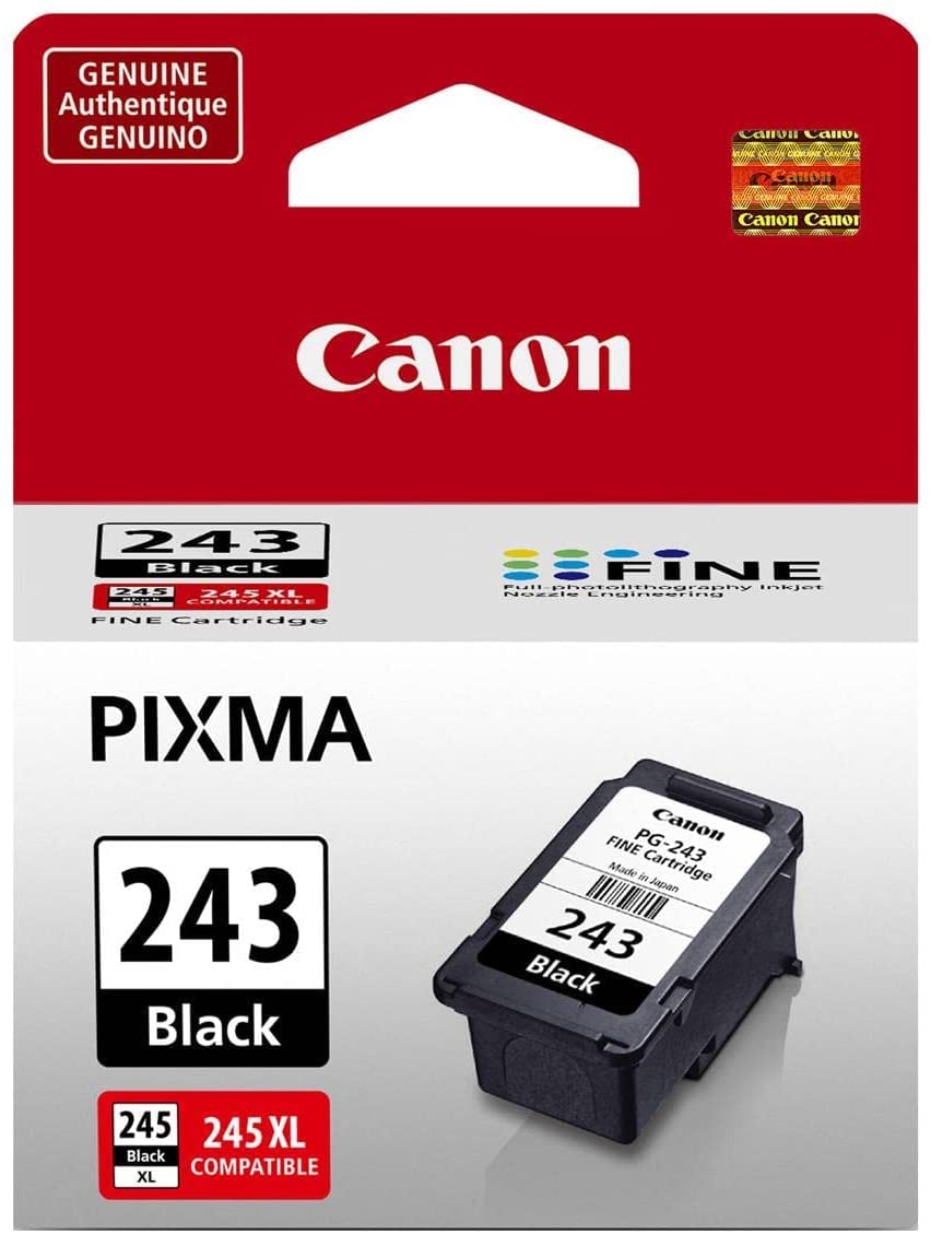 Canon 2 Pack PG-243 Black Ink Cartridge for PIXMA IP, MX, MG, TS, and TR Series Printers - 5.6ml